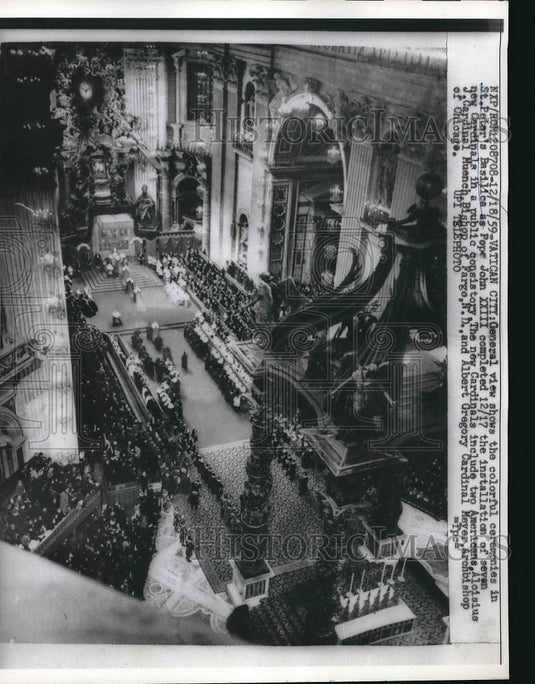1959 Press Photo General view at the St Peter's Basilica as Pope Pius installs - Historic Images