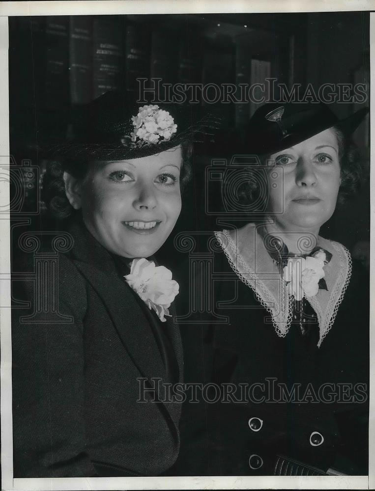 1936 Press Photo Marjoree De Haven Lockwood w/ her mother Flora De Haven - Historic Images