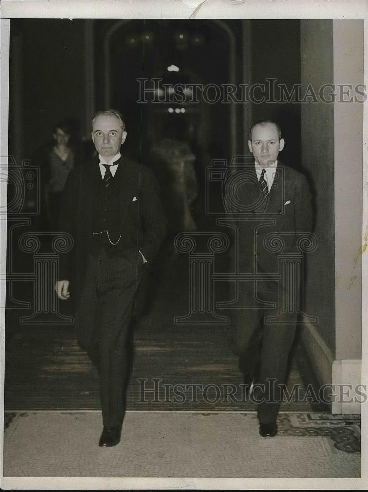 1932 Press Photo Attorney General William Mitchell and Ugo Carusi - Historic Images