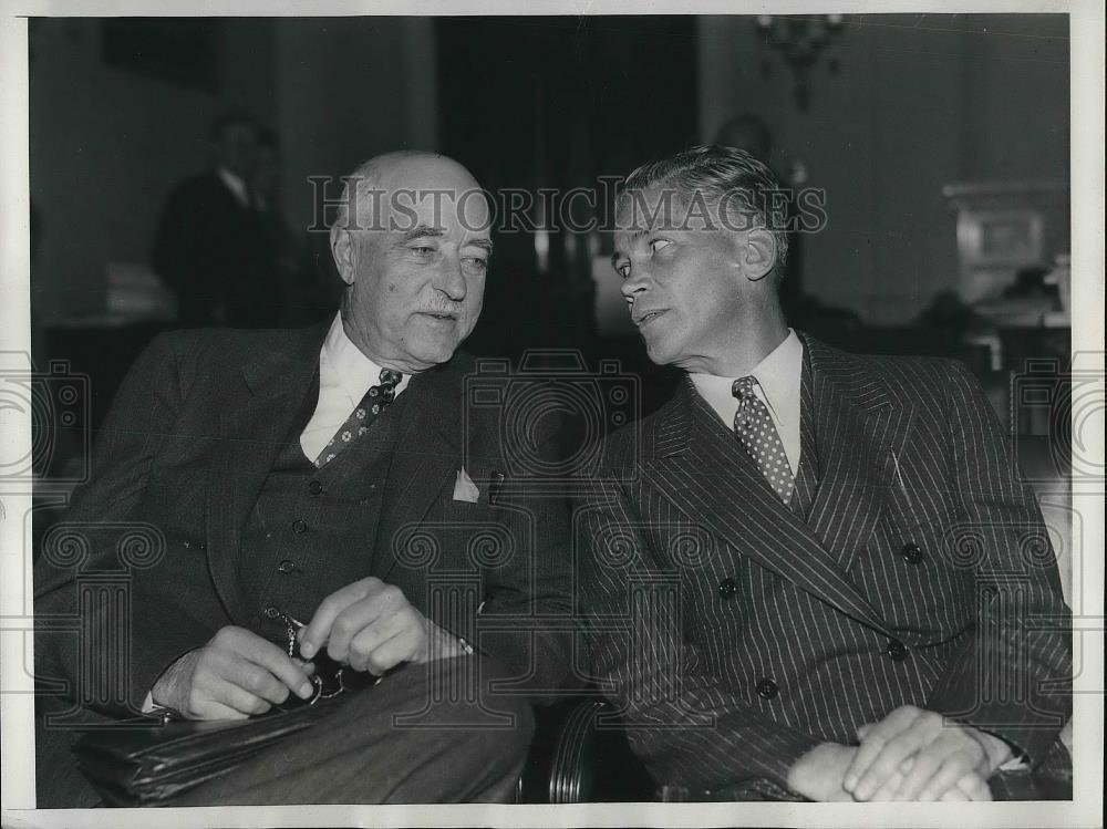 1937 Press Photo Vice President Of Lake Carriers L.C. Sabin &amp; Stuart Chase - Historic Images