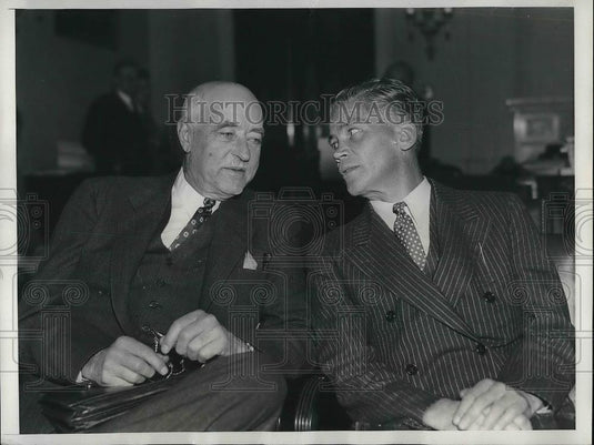 1937 Press Photo Vice President Of Lake Carriers L.C. Sabin & Stuart Chase - Historic Images