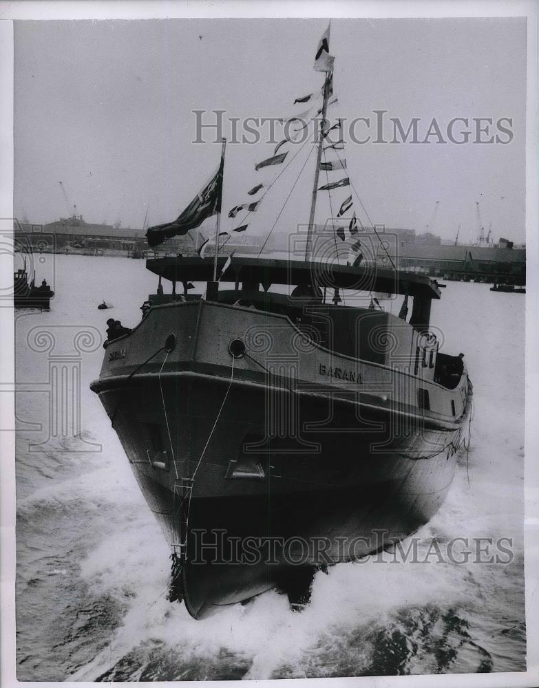 1955 Press Photo Steam Tug Barava, Thorneycroft Yard, Southampton, England - Historic Images