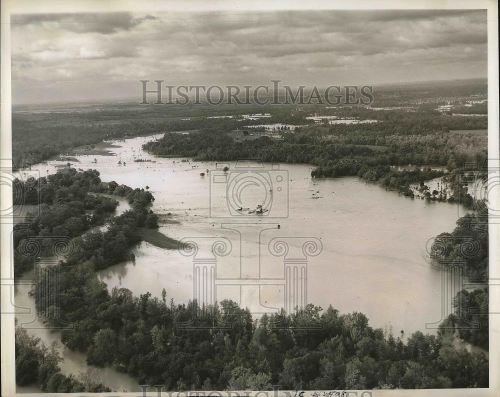 1938 Press Photo aerial view of flooded area near Selma, Alabama - Historic Images