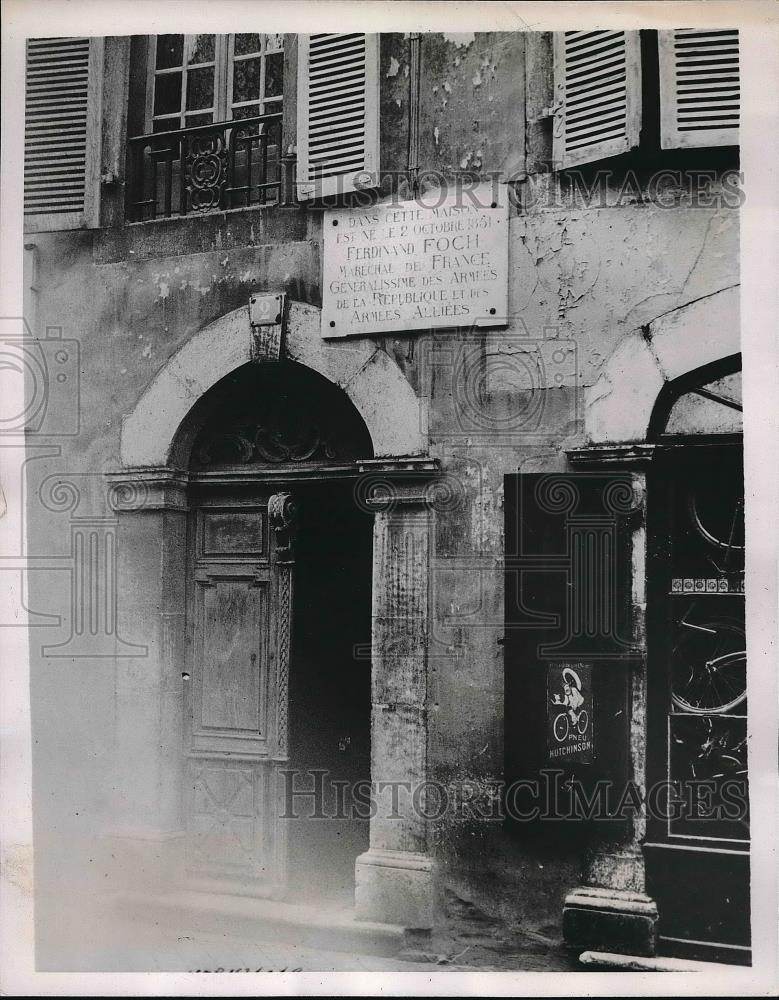 1938 Press Photo The house in which Marshall Ferdinand Foch, Allied Commander - Historic Images