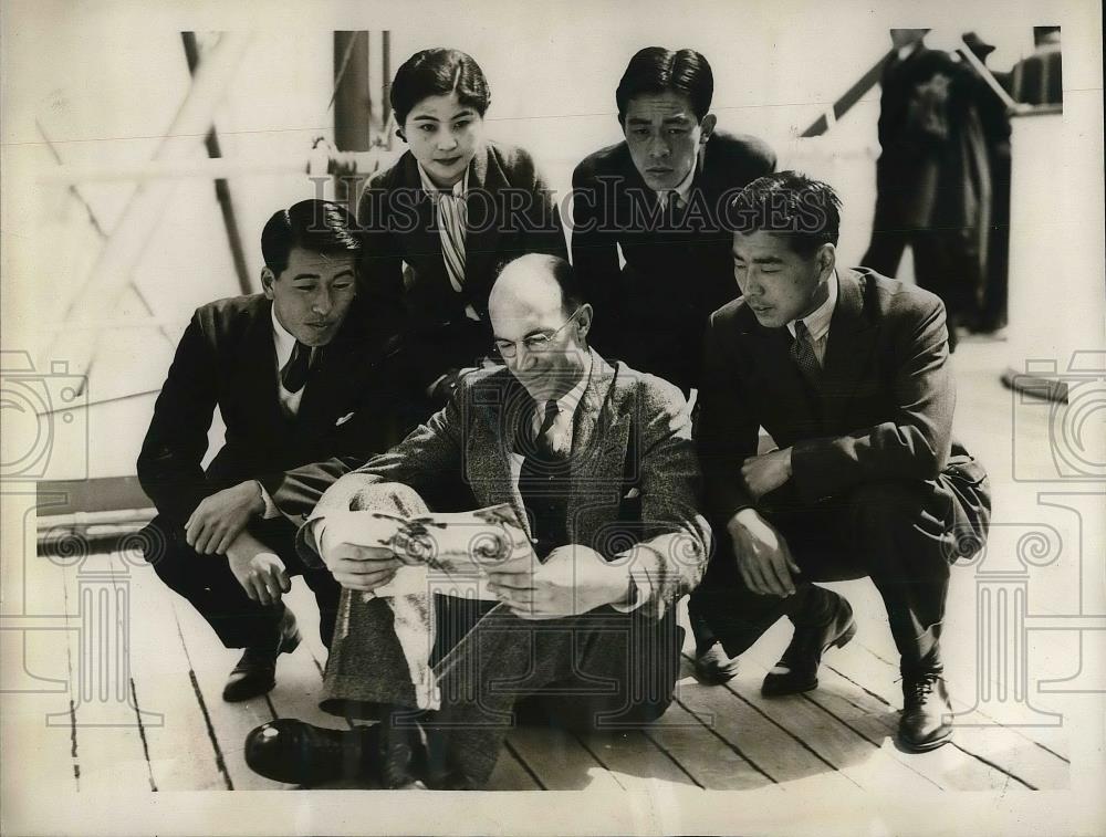 1937 Press Photo Japan&#39;s Davis Cup Team are Fumitero Nakano,Mrs. Hidio Nishimura - Historic Images