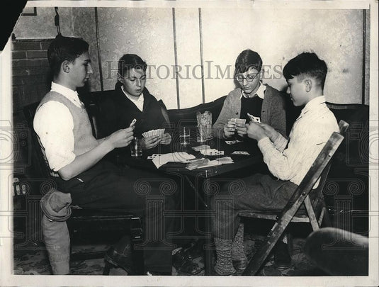 1931 Press Photo Melvin Zweig, Oscar Zweig, Melvin Foer & Fulton Kraft playing - Historic Images