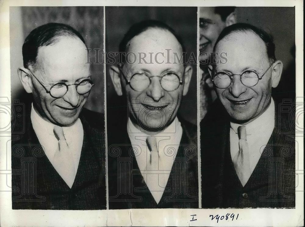 1935 Press Photo Carpenter Abe Samuel made ladder for kidnappers of Lindbergh. - Historic Images