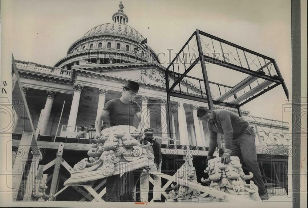 1964 Press Photo The steel-work is the stand where the actual inauguration will - Historic Images