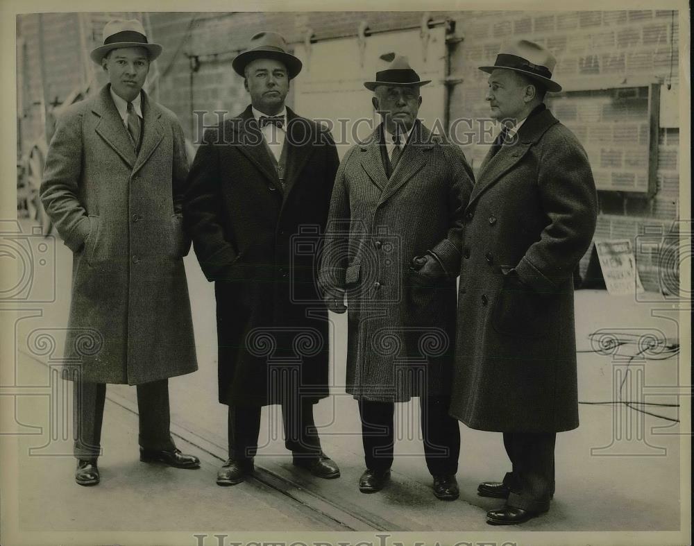 1933 Press Photo Haux Trial board, Lt Com Olds, Com Hill, Adm Dax,Capt Wright - Historic Images
