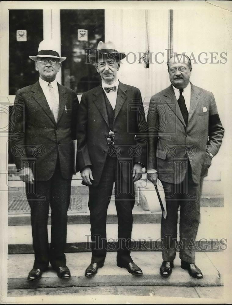 1934 Press Photo Admiral William Stand,Claude Swanson & L. Roosevelt - Historic Images