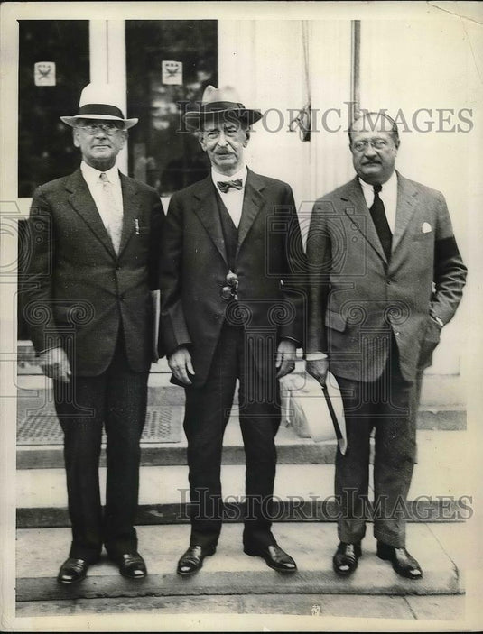 1934 Press Photo Admiral William Stand,Claude Swanson & L. Roosevelt - Historic Images