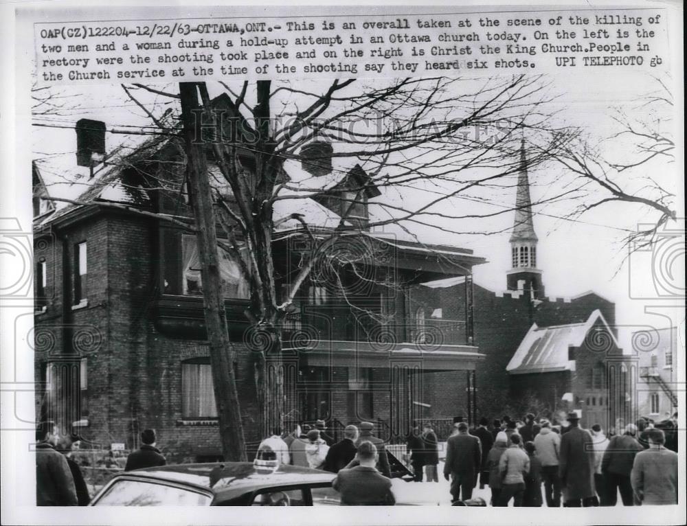 1963 Press Photo 3 Dead After Robbery at Christ the King Church - Historic Images