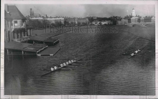 1938 Press Photo Harvard Crew Training on Charles River for Spring Workout - Historic Images