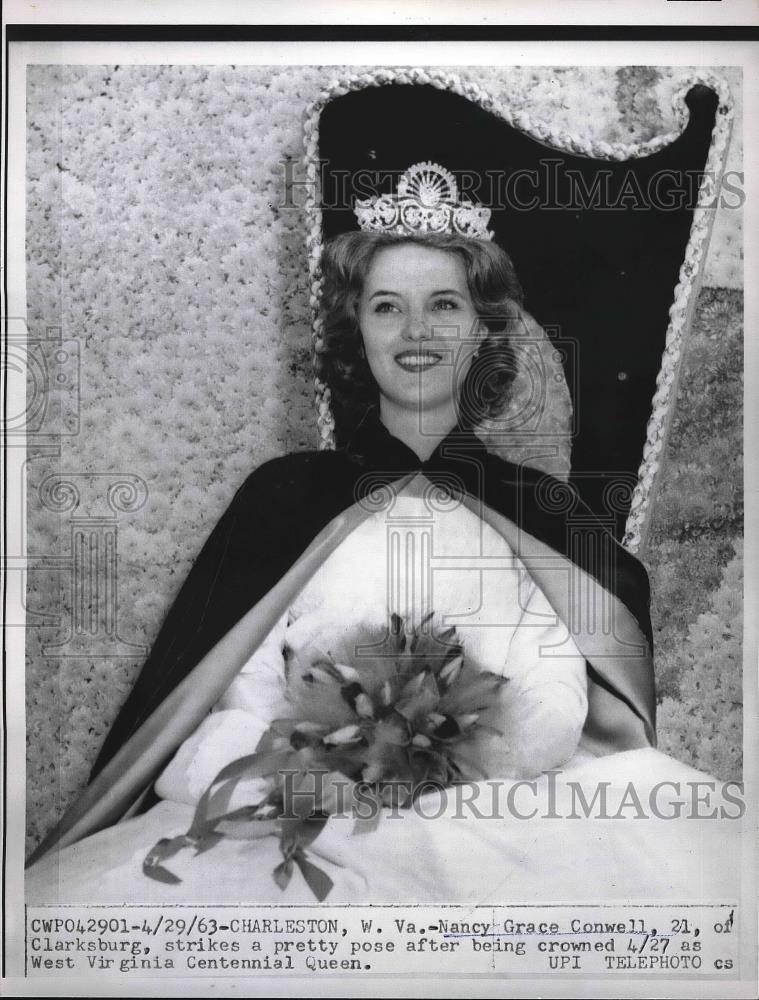 1963 Press Photo Nancy Grace Conwell Centennial Queen - Historic Images