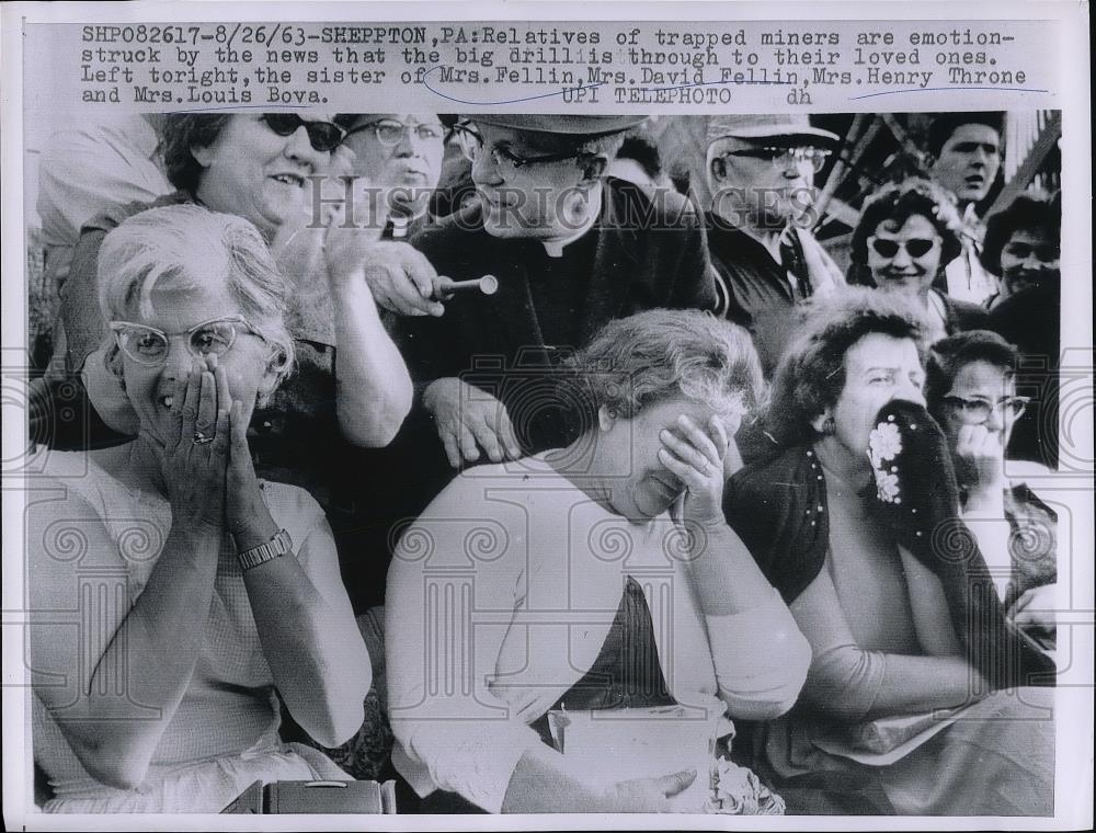 1963 Press Photo Miners Mrs.David Fellin,Mrs. Henry Throne &amp; Mrs. Louis Bova - Historic Images