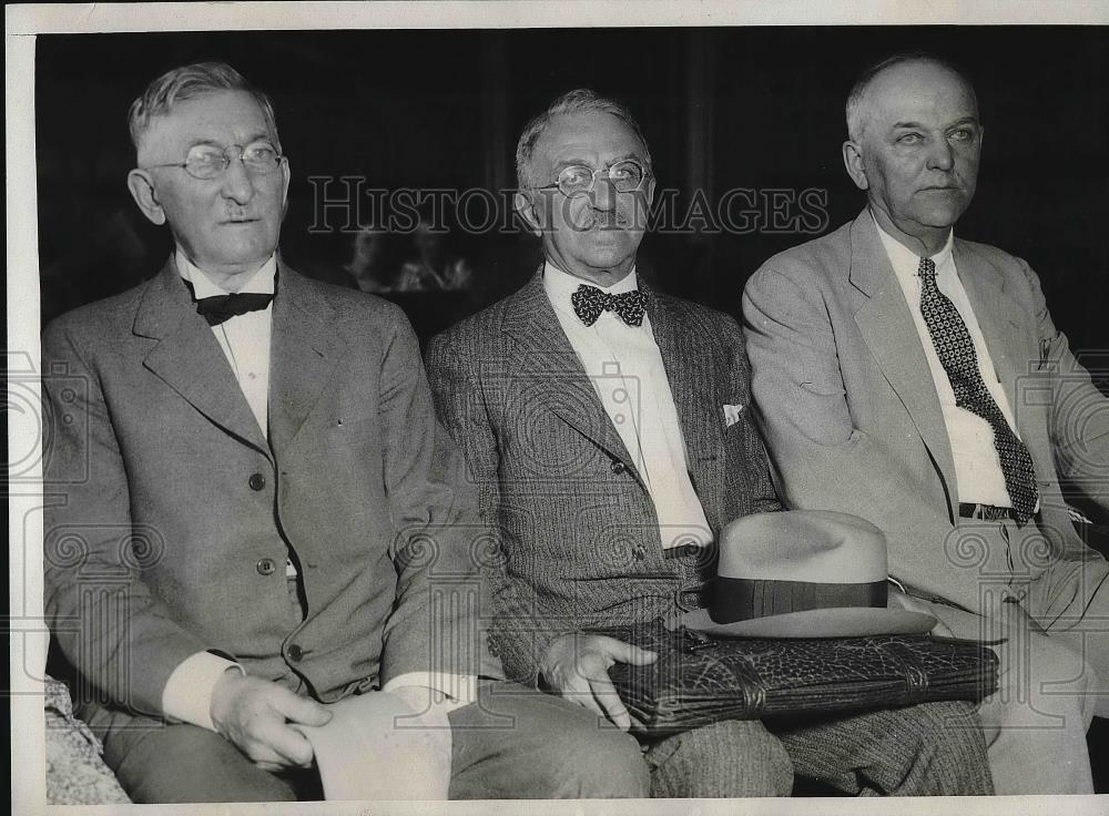 1934 Press Photo Chicago attys Lucius Malmin, CW Larsen &amp; FJ Kocasek - nea96959 - Historic Images