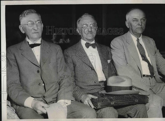 1934 Press Photo Chicago attys Lucius Malmin, CW Larsen & FJ Kocasek - nea96959 - Historic Images