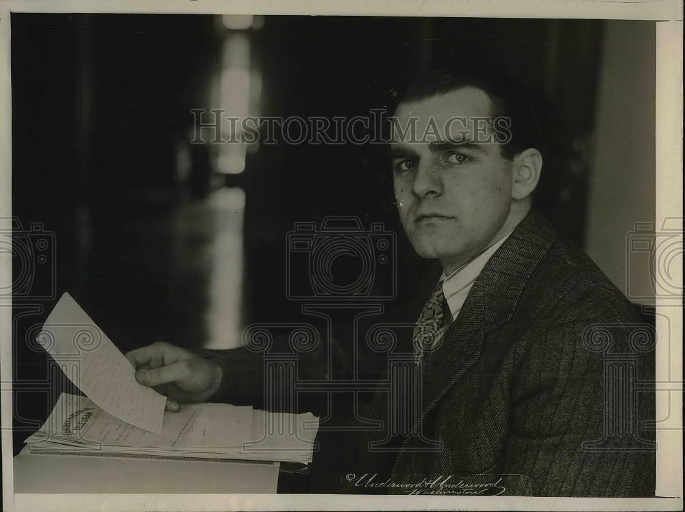 1927 Press Photo Thomas Archibald Stone Third Secretary Of Canadian Legation - Historic Images