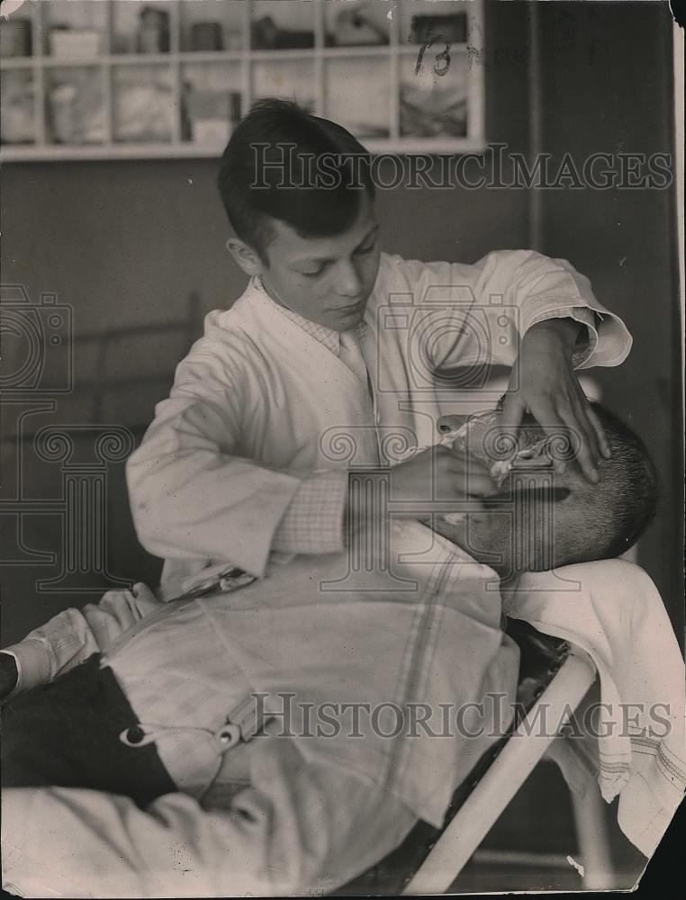 1922 Press Photo East High Freshman Barber Joseph Krody - nea97551 - Historic Images