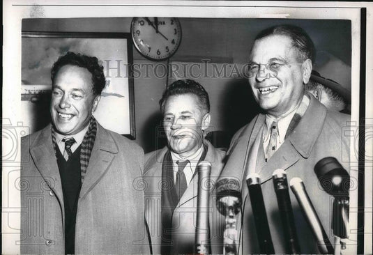1956 Press Photo Russian Delegation M. I. Rubenstein, L.N.Solovyev & V. L. - Historic Images