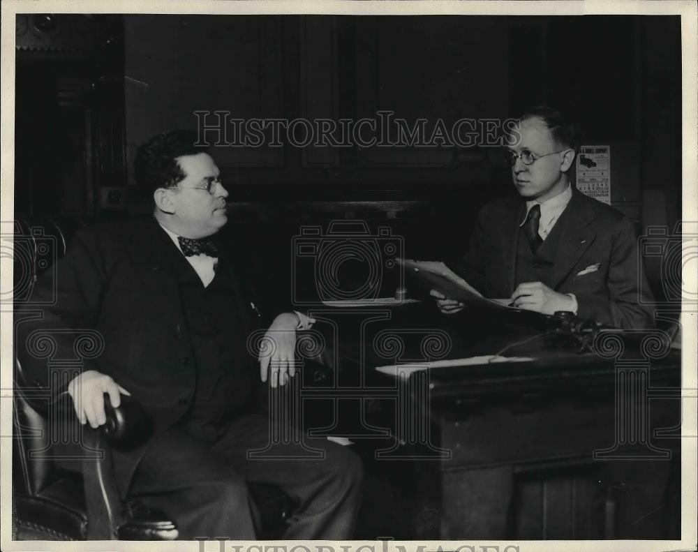 1930 Press Photo Judge Frank Hayes, States Attorney Hanson - Historic Images