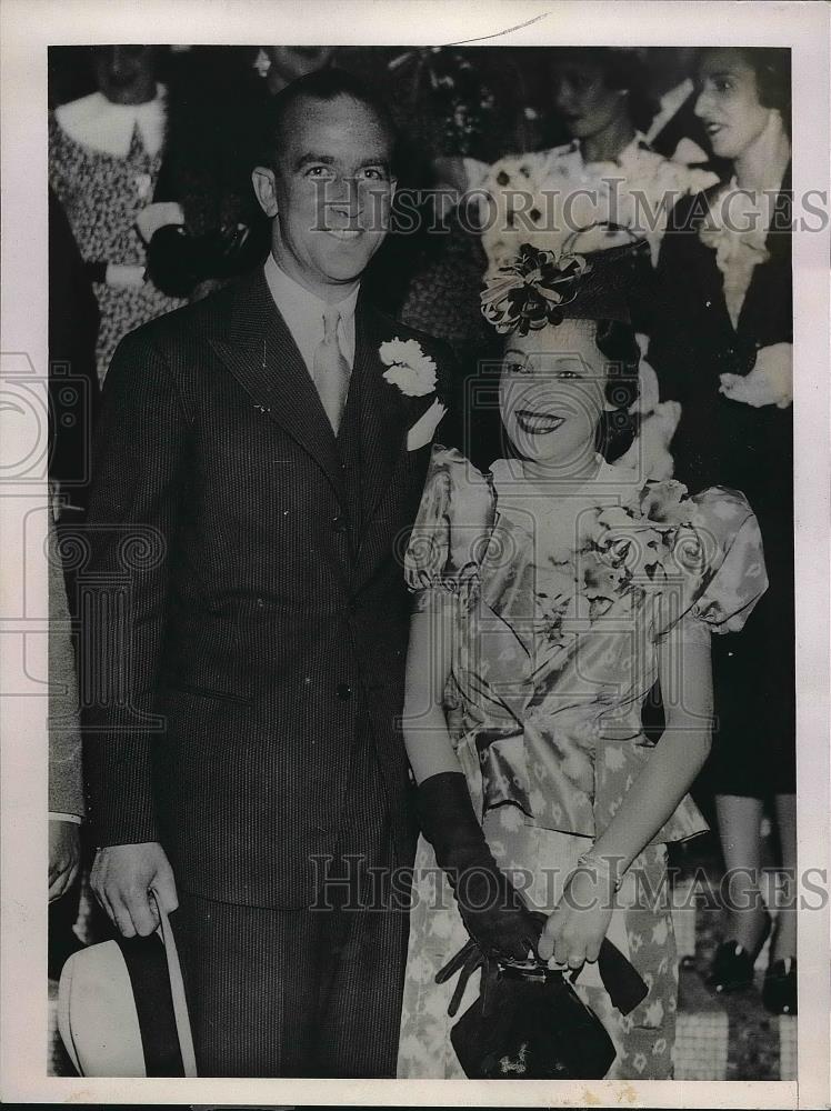 1936 Press Photo George King British Film Producer &amp; Wife Miss Odette Hepard - Historic Images