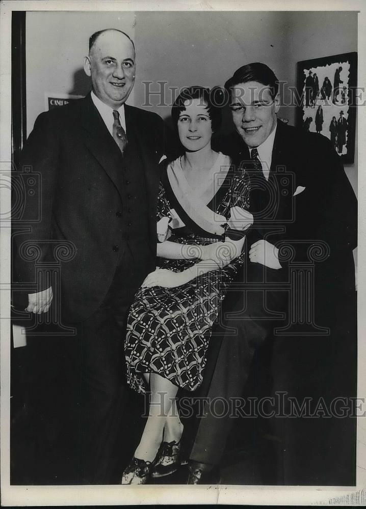 1932 Press Photo Tuffy Griffiths w/ his manager Jack O'Keefe & - Historic Images