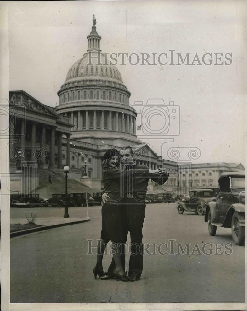 1931 Press Photo Freddie de Felice, Miss Sunny Blaisdell, in Washington, D. C. - Historic Images