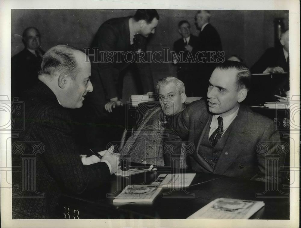 1937 Press Photo Albany, NY state assemblyman Irwin Steingut, Lloyd Babcock - Historic Images