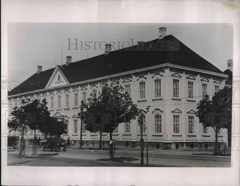 1938 Press Photo Replica of Gov. Palace Norway at Worlds Fair in New York - Historic Images