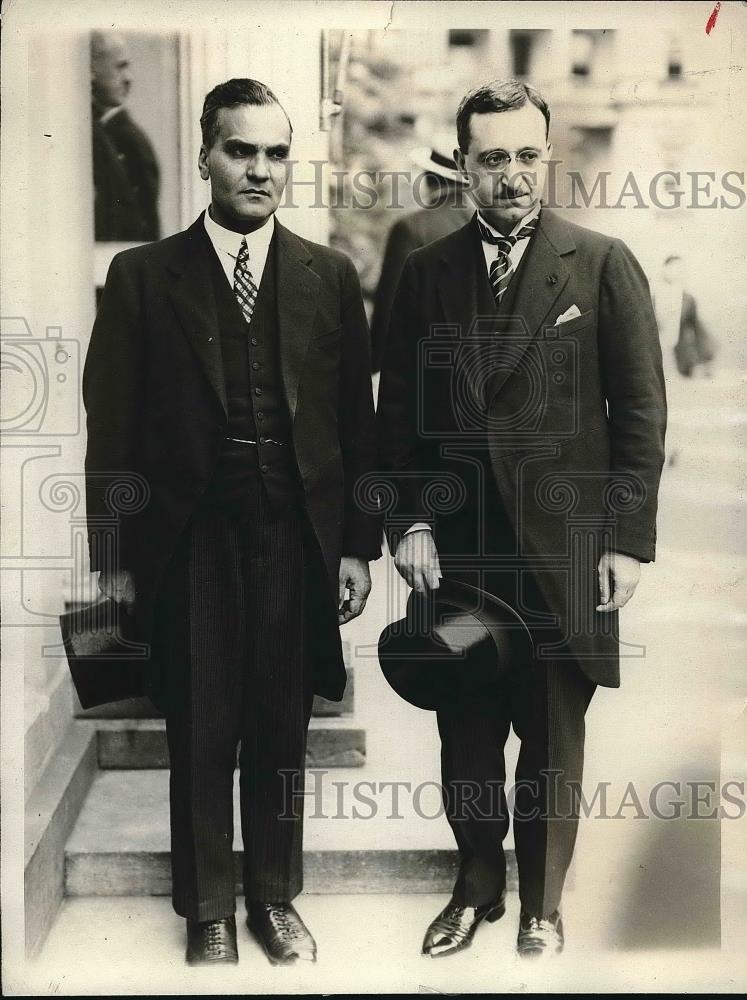 1926 Press Photo Mirza Bagher Nhan Kazemi &amp; Tagi Eadan Persian Commissioner - Historic Images