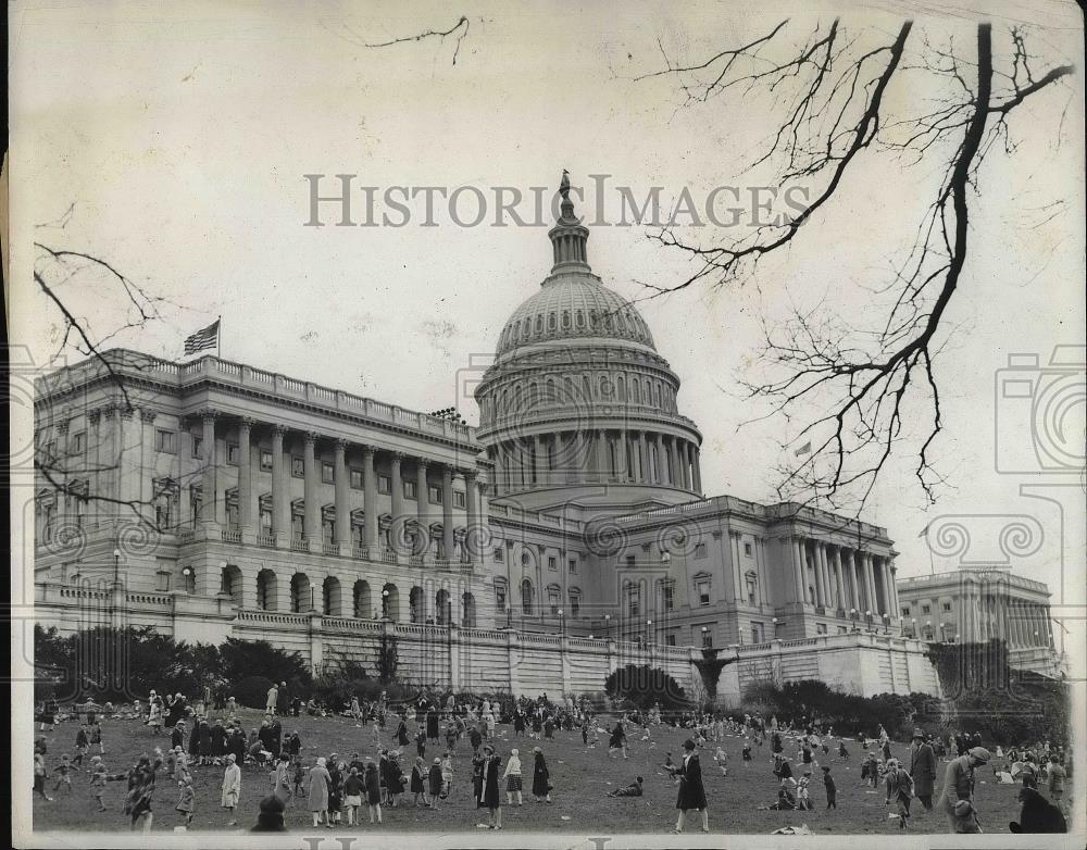 1928 Press Photo The US Capitol building in Wash. D.C., Easter egg roll for kids - Historic Images