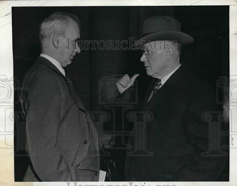 1943 Press Photo Philip Murray CIO President William Green AFL Washington DC - Historic Images