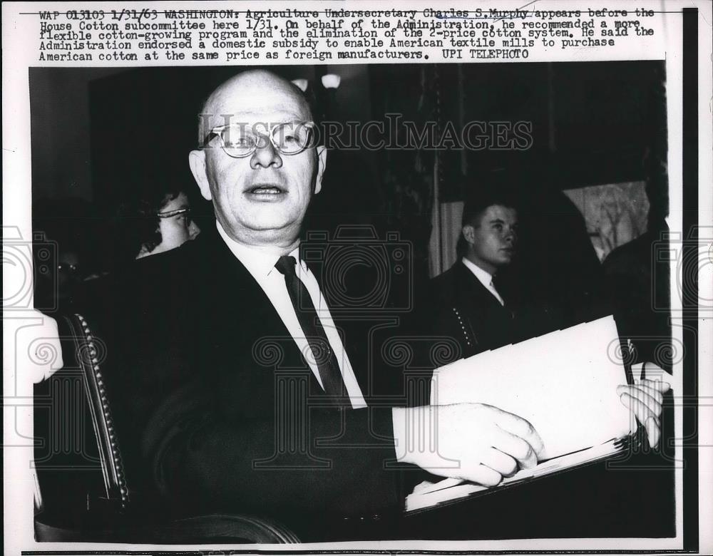 1962 Press Photo Agriculture Undersecretary Charles S. Murphy - Historic Images