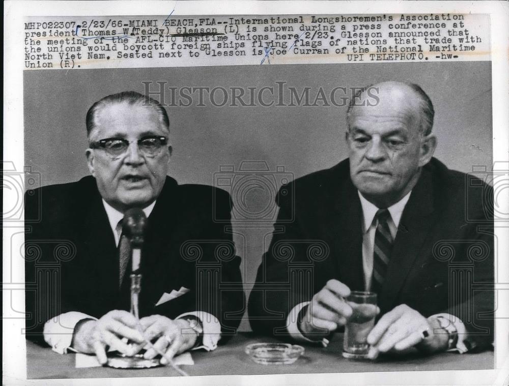 1966 Press Photo International Longshoremen&#39;s Association Thomas W. Teddy - Historic Images