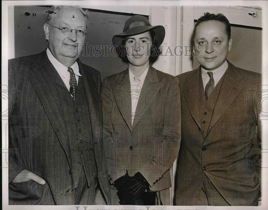 1938 Press Photo C.J. Hamlin, Daughter Mrs. Visser T. Hooft & Husband Dr. Hooft - Historic Images