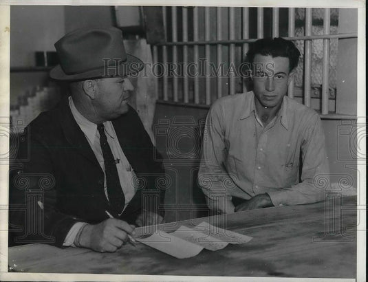 1935 Press Photo Luther "Skippery" Gatlin w/ 5 jail & prison escapes in Arizona - Historic Images