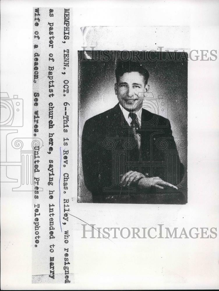 1953 Press Photo Rev.Chae Reley, Pastor of Baptist Church in Memphis Tenn. - Historic Images