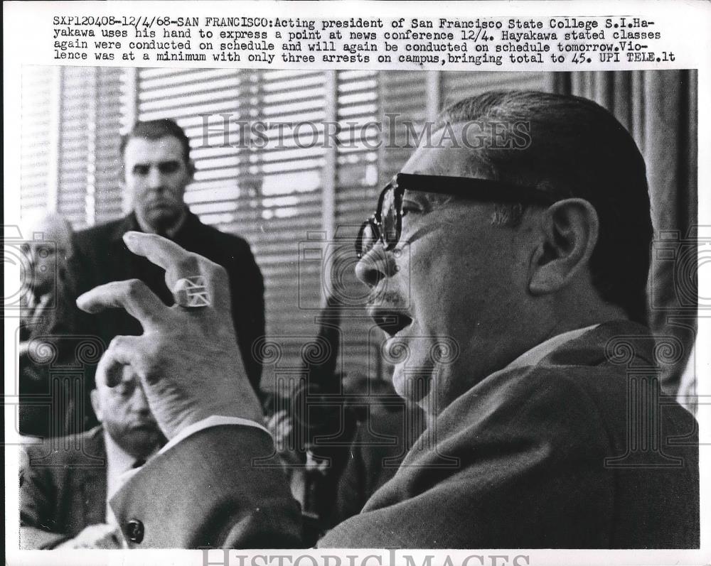 1938 Press Photo Acting President Of San Francisco State College SI Hayakawa - Historic Images