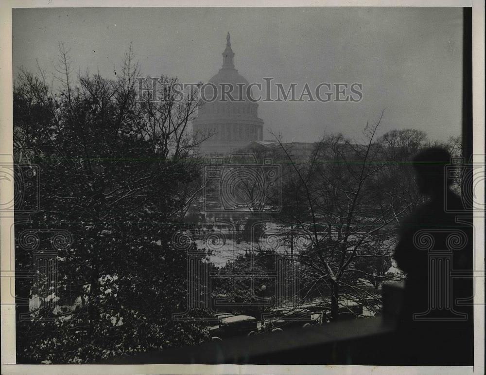 1932 Press Photo Capital Covered in Snow in Washington D.C. - Historic Images