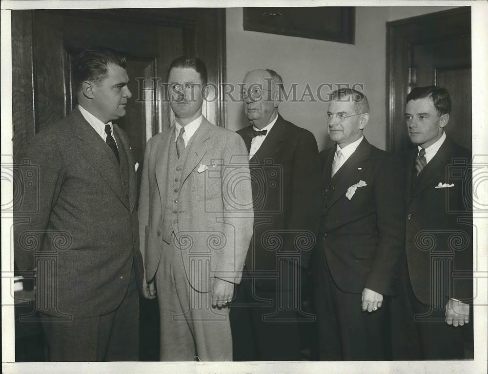 1933 Press Photo Attorney Hall, Charles H. Carr, Hugh Dixon - Historic Images