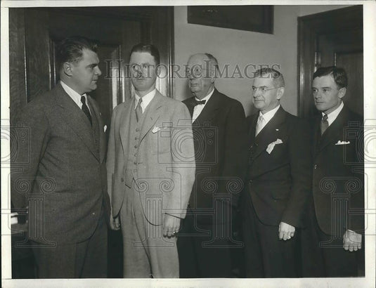 1933 Press Photo Attorney Hall, Charles H. Carr, Hugh Dixon - Historic Images