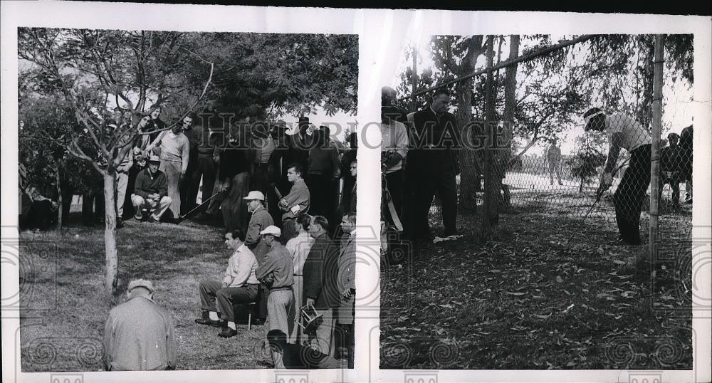 1957 Press Photo Julius Boros Bob Thomas 35,000 Los Angeles Open Golf Tournament - Historic Images