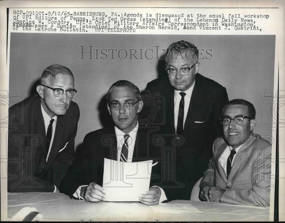 1965 Press Photo Ted Gress,James Dunlap,Vincent J. Quatrini Of Latrobe Bulletin - Historic Images