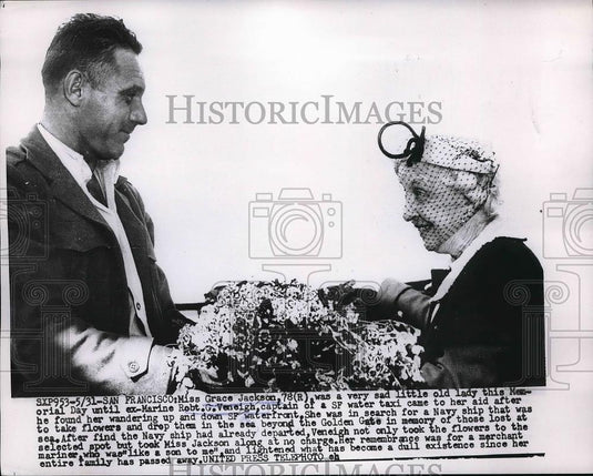 1954 Press Photo Miss Grace Jackson, Ex-Marine Robt G. Venight - Historic Images