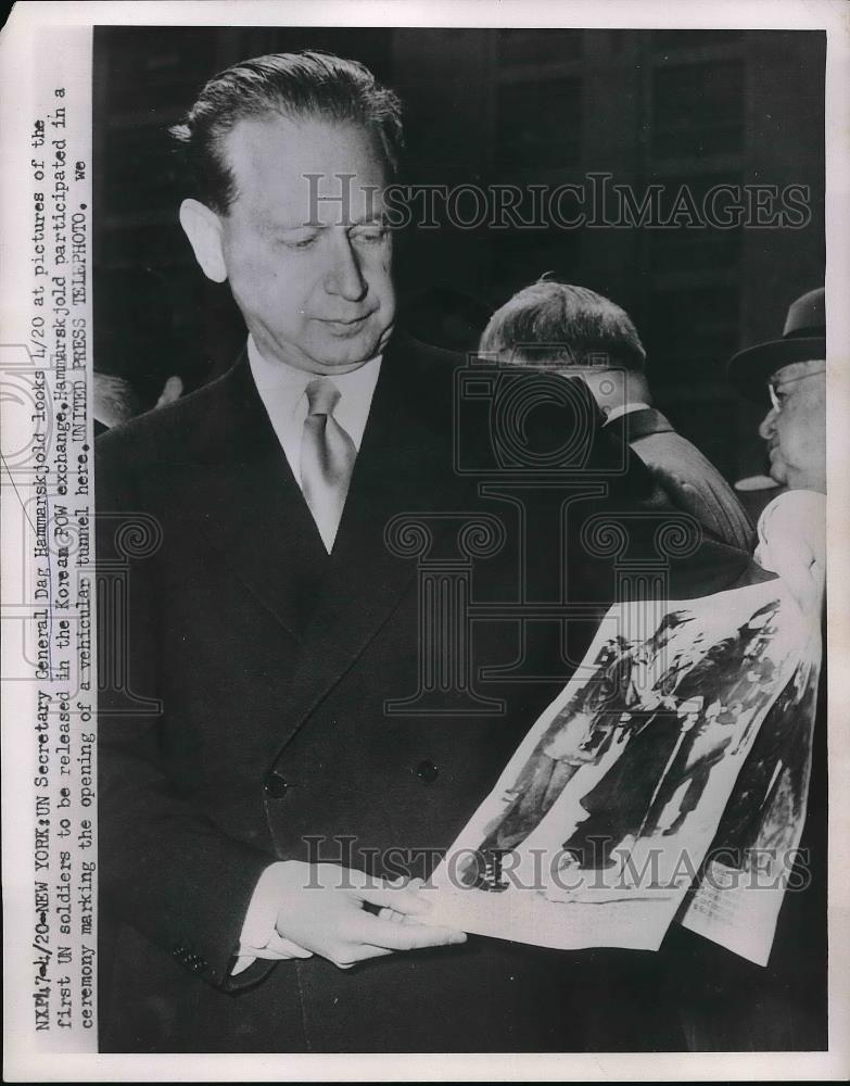 1958 Press Photo UN Sec. Gen. Dag Hammarskjold - Historic Images