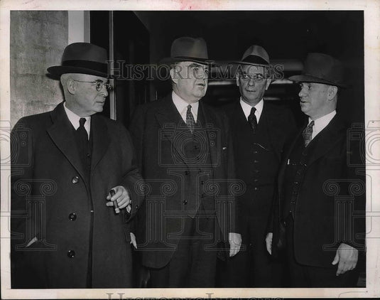 1945 Press Photo Thomas Kennedy, John L Lewis, John D'Leary Mort F. Brennan - Historic Images