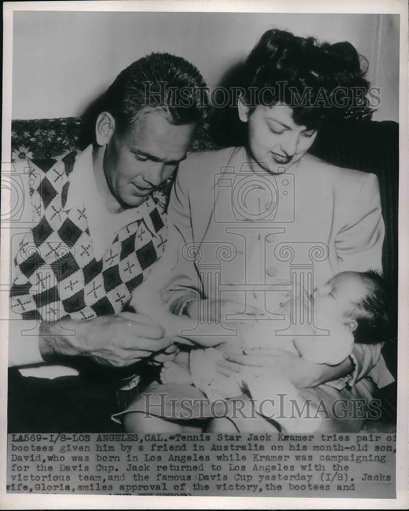 Press Photo Jack Kramer Tennis Player Los Angeles With Family - Historic Images