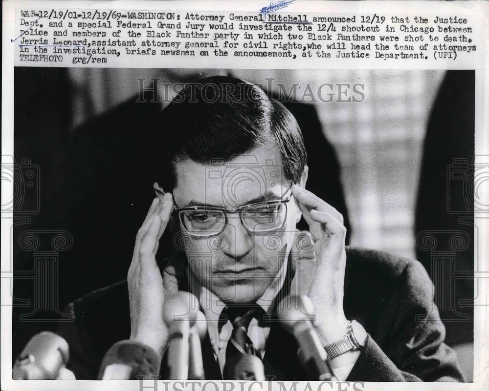 1969 Press Photo Attorney General Mitchell - Historic Images