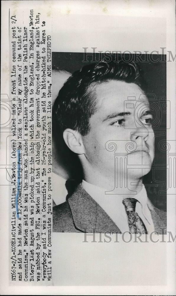 1954 Press Photo William J. Newton Tries to Clear His Name of Communism - Historic Images